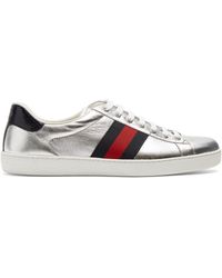 mens silver gucci sneakers